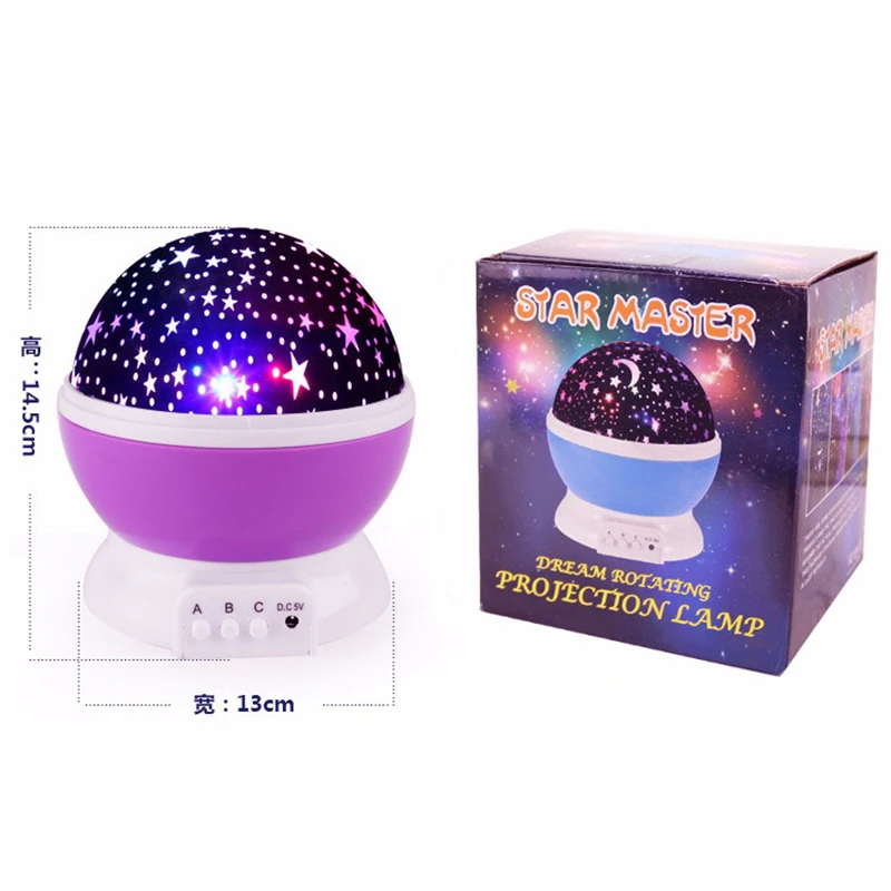 

Luminous Toys Romantic Starry Rotating Projection Lamp LED Night Light Sleeping Lamp Battery USB Creative Children's Toys Gifts