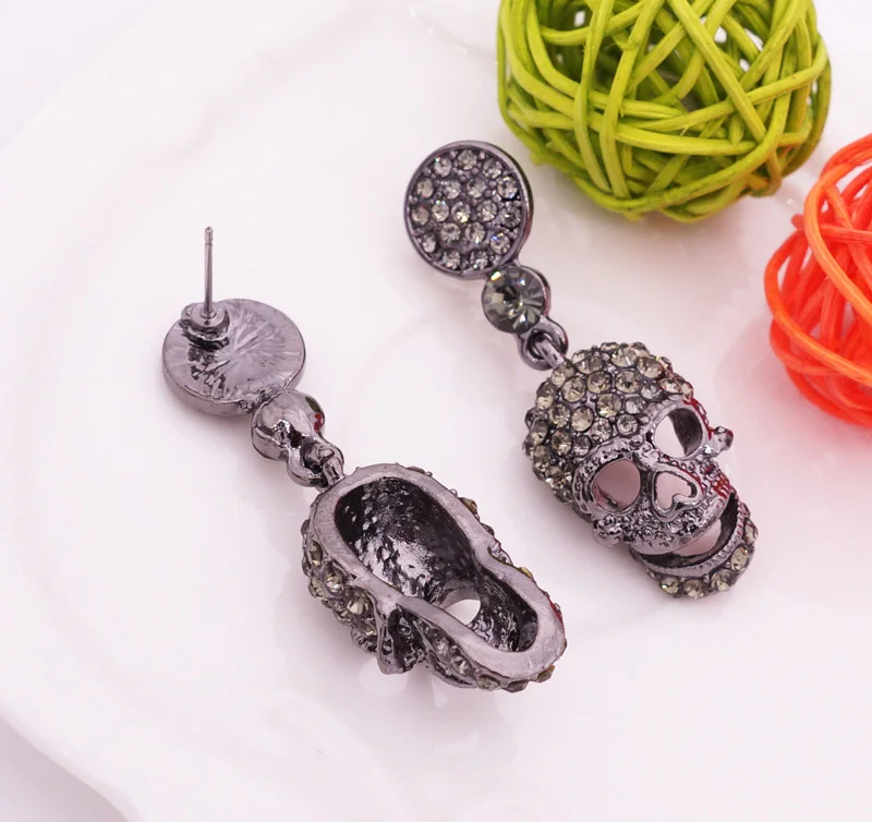 2017 Новый Хэллоуин стимпанк черные длинные готические Висячие сережки гвоздики