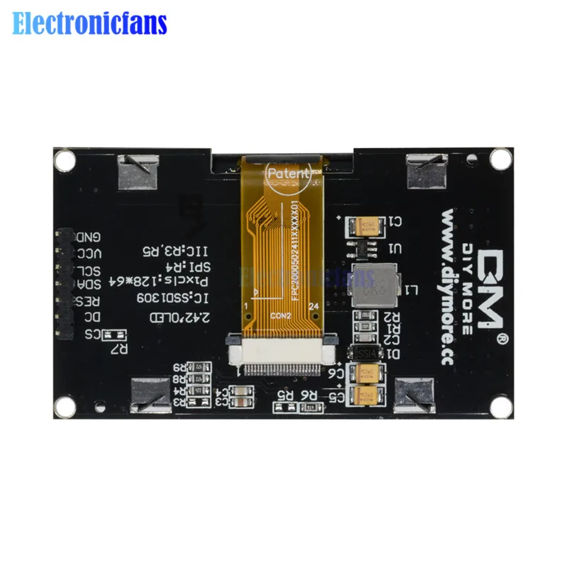 Diymore желтый 2,4" 2,42 дюймов ЖК-экран 128x64 OLED дисплей модуль IIC IEC SPI серийный 12864 OLED дисплей для C51 STM32 SPD0301