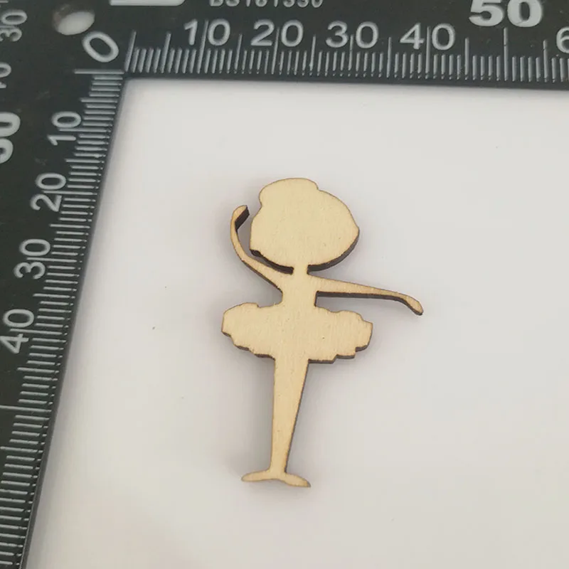 Балерина вырез лазерная резка необработанные деревянные формы крафтовые