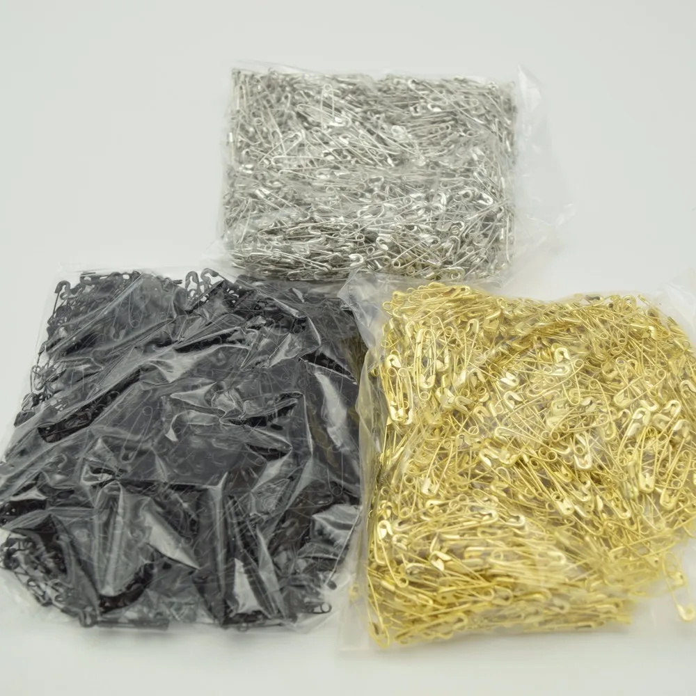 1000 шт. небольшие никелированные безопасные булавки 3 цвета серебро Черное золото