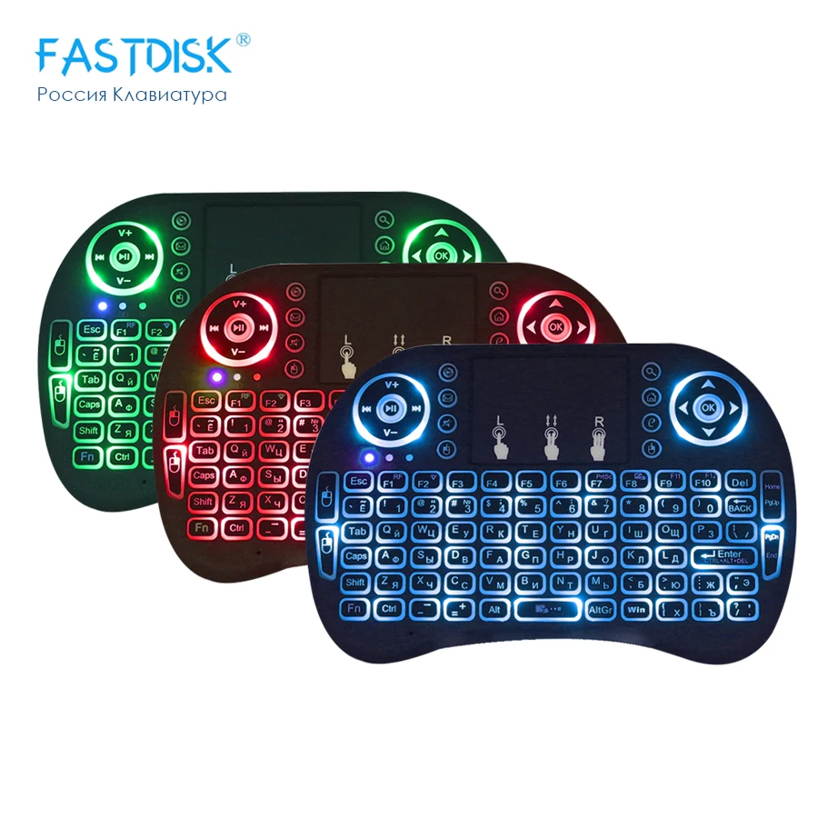 На русском английском 2 4 ГГц Беспроводная подсветка клавиатура с мышью тачпад