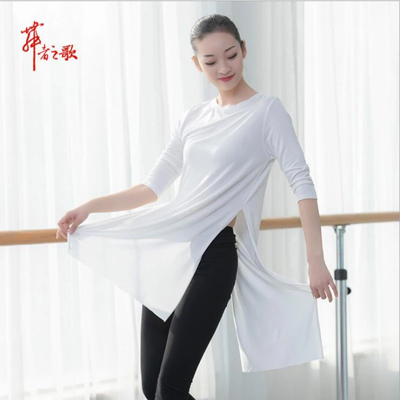 Women cropped sleeve yoga shirt dance practice blouse modal long fitness top sports wear for women gym tops women shirts