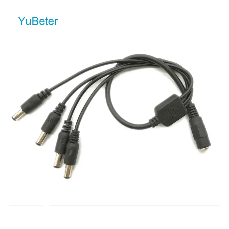 1 to 4 Splitter Yubeter видеонаблюдения Камера отклонения в размерах на 1-2/3/4/5 полосная Разветвитель DC Мощность кабель разъема типа мама на обоих концах для подключения внешних устройств к адаптер кабель провод для Светодиодные ленты - Цвет: 1 to 4 Splitter