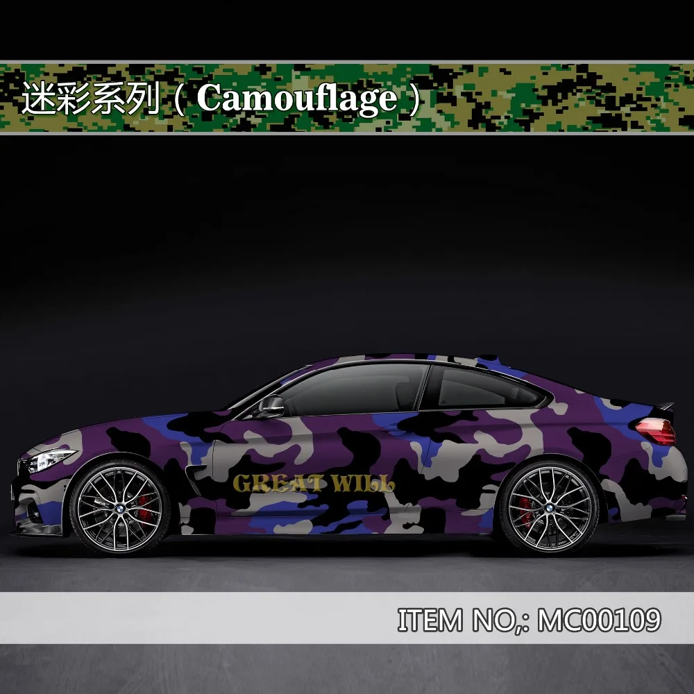 Black Gray Camouflage Vinyl Wrap Film Auto Sticker Vinyls Film Camouflage Car Wrap For Car Wrapping Matte Glossy Air Bubble Free