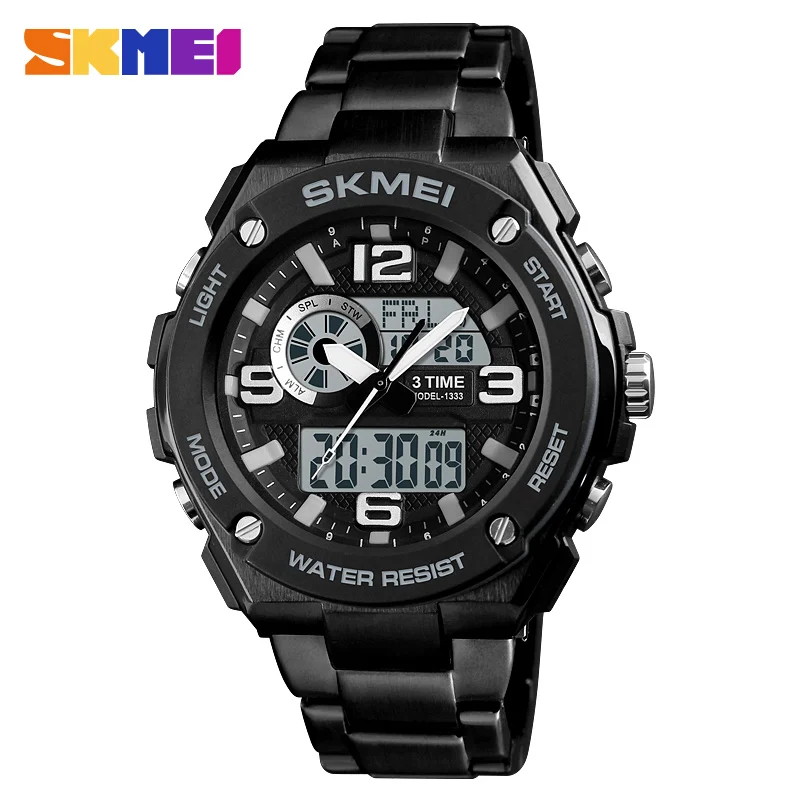 SKMEI New Men Watches Fashion Count Down Chronograph Life Waterproof Alarm 12/24 Hour Clock Wristband Relogio Masculino 1333|Мужские