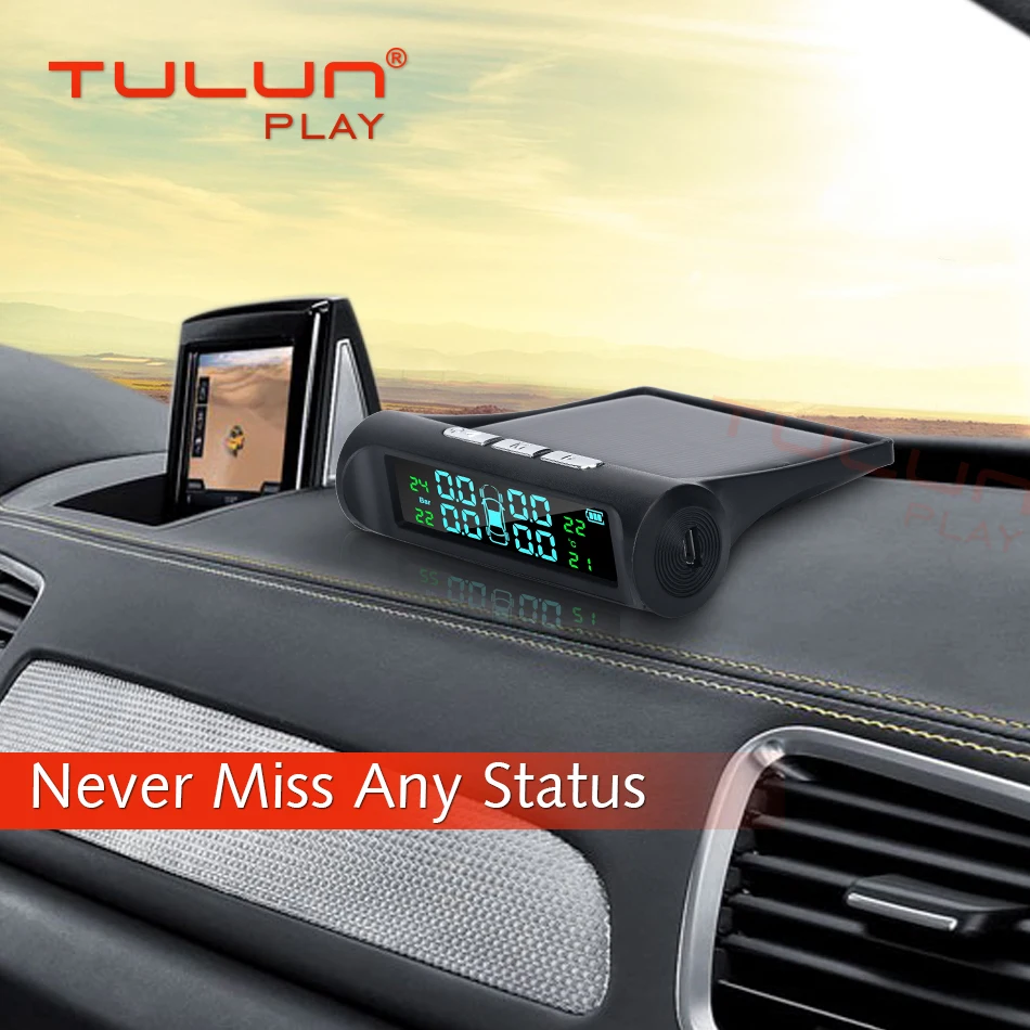 USB Солнечное зарядное устройство для автомобиля TPMS система мониторинга давления