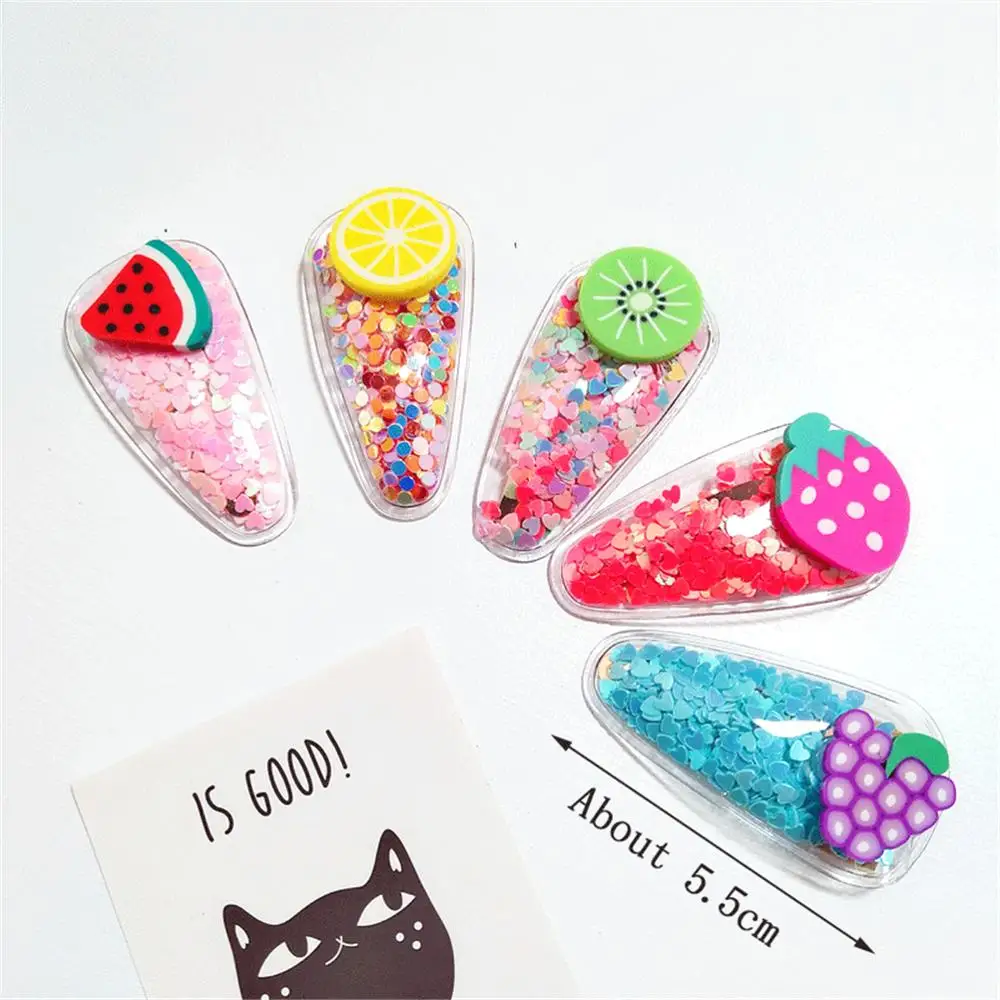 2020 New Cute Colorful Sequins Fruit Hair Clips Children Fancy Lemon Hairpins Barrettes Hairgrip Kids Headwear Accessories | Детская