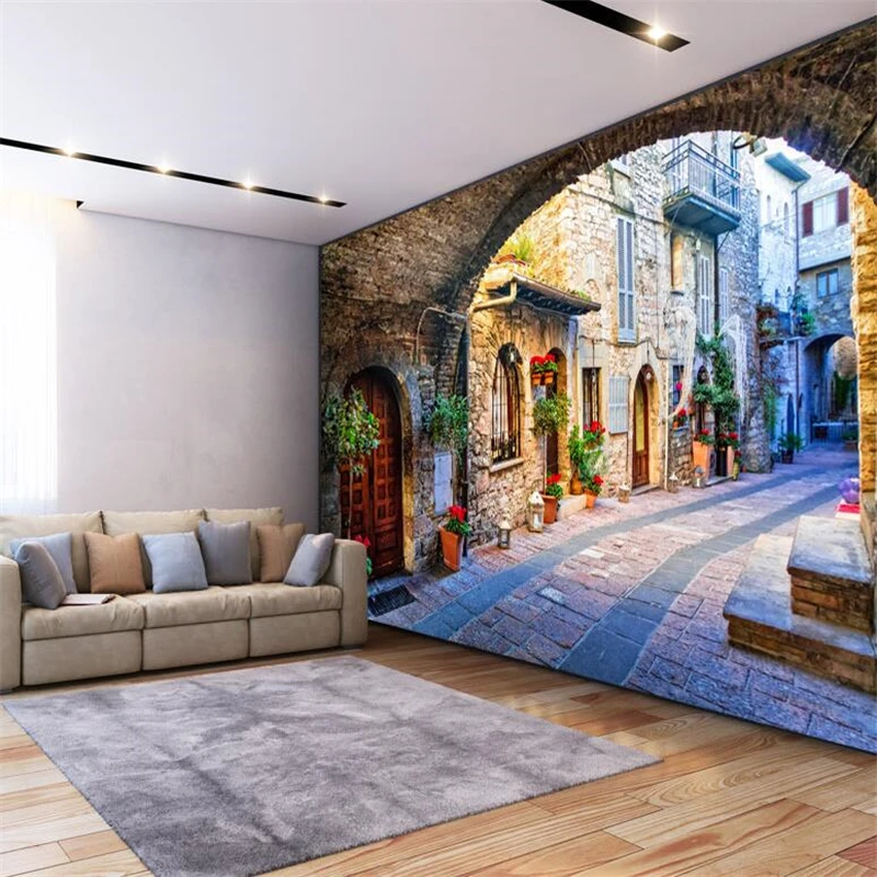 3D-обои beibehang на заказ объемная фотография Фреска в итальянском стиле уличный