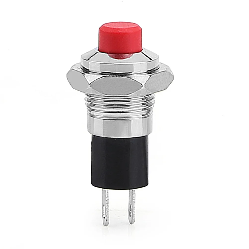 Мини 10 мм IP67 кнопочная фиксация SPST N/O выключатель красный/черный для автомобиля/лодки