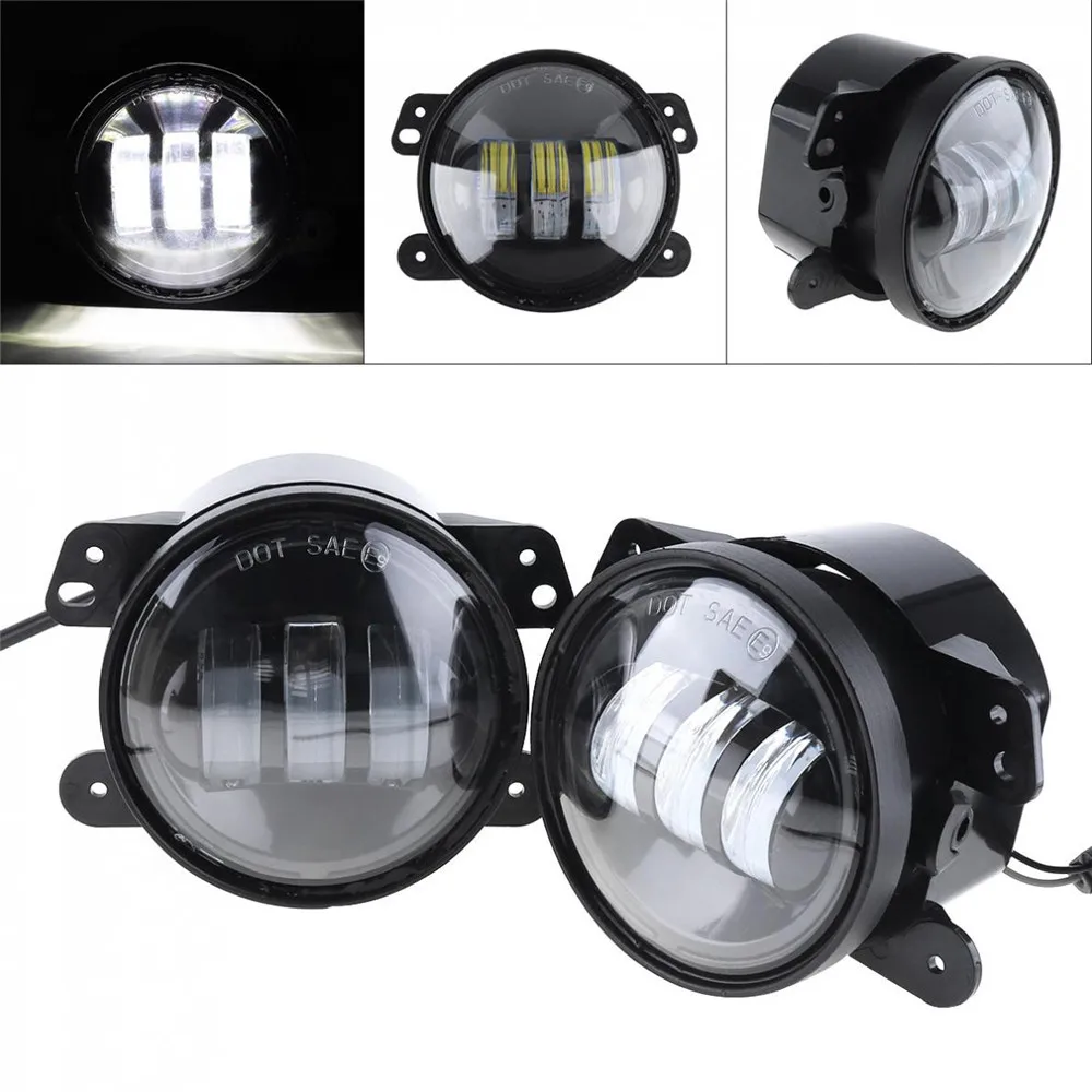 2 шт.! 4 дюймовый круглый светодиодный Противотуманные фары 30 Вт 3000LM холодный белый 6500K изменение внедорожные противотуманные лампы для Jeep Wrangler Grand Cherokee