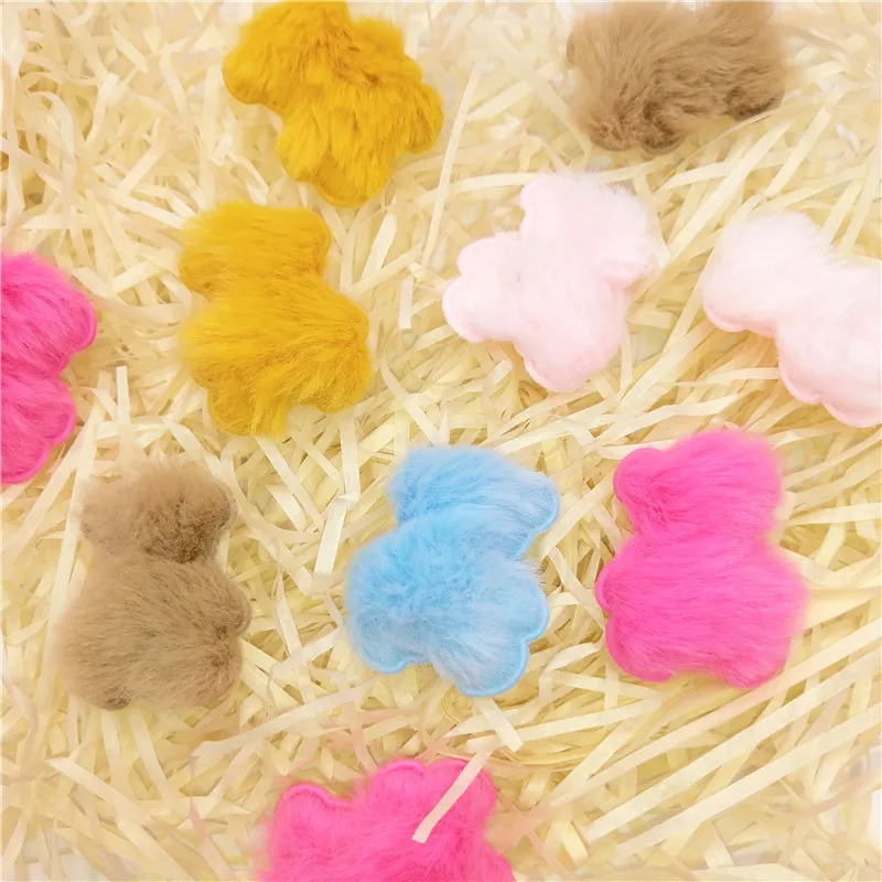 10pcs/lot Furry Felt bear Padded Appliques For Clothes Sewing Supplies DIY Craft Decoration Baby Headwear Accessories | Дом и сад
