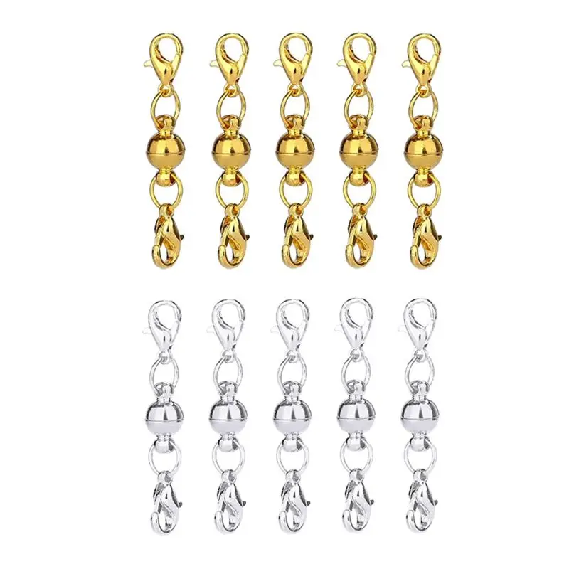 

25 Pcs/set DIY Jewelry Cylindrical Spherical Magnetic Buckle Necklace Bracelet Extension Chain Set Jewellery Fashion Accessories