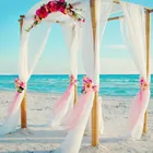 5 м * 48 см с розовым отверстием для рукоделия, органза для украшения, задний фон для украшения 9Z SH015