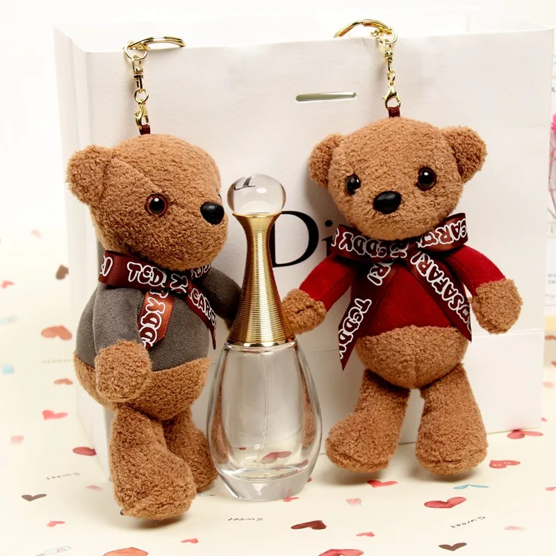 Teddy Bear модные плюшевые куклы брелок для ключей кольцо женщина цепочек из
