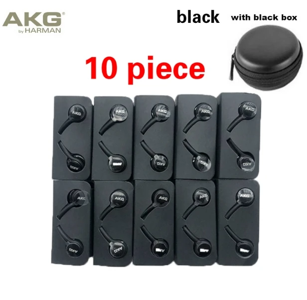 black 10 with box Наушники AKG IG955 опт 5 10 20 шт 3,5 мм наушники-вкладыши с микрофоном Проводная гарнитура для Galaxy samsung S10 s9 S8 S7 смартфон - Цвет: black 10 with box