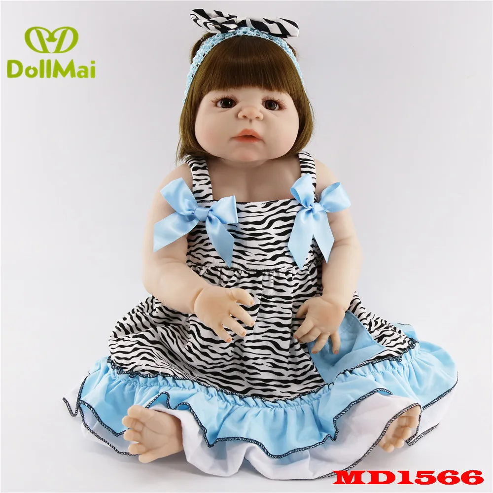 

Куклы Reborn toys 22 "55 см, полностью силиконовые куклы Bebe rebne, куклы для маленьких девочек с радужной одеждой, соски, Детские Подарочные игрушки, ку...