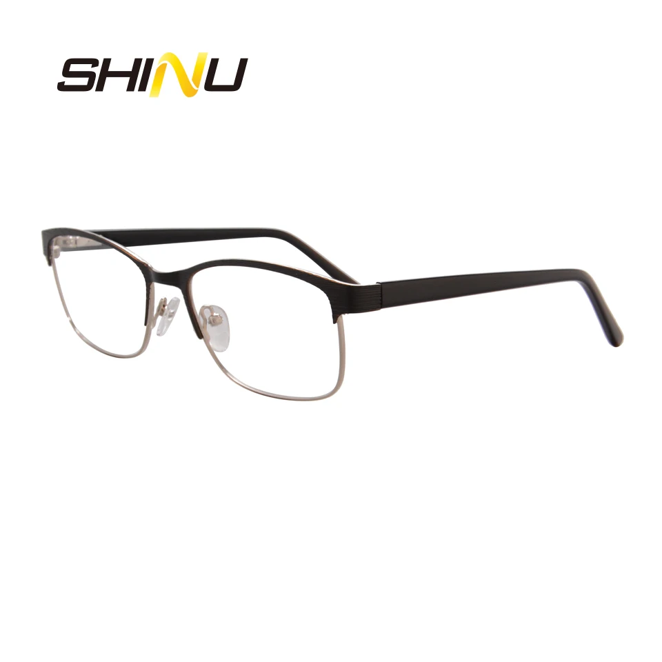 

SHINU Brand Eyewear Metal Front Acetate Arms Eyeglasses Frame Clear Lenses Plain Glasses Women Men Spectacles Spring Hinged 6616