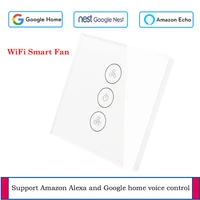 eu wifi celling fan switch glass panel switch app remote control fan smart home with google and alexa support voice control