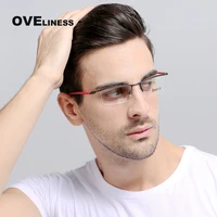 2022 optical glasses frame men prescription myopia transparent glasses mens eyeglasses frame male half metal spectacles eyewear