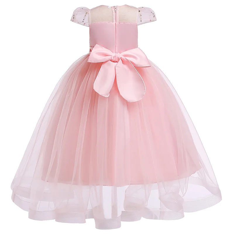 AiLe Rabbit 2019 Summer Girls 9 Years Dress Long Princess White Gauze Children Bridesmaid Dresses Clothing For Kids | Детская одежда и