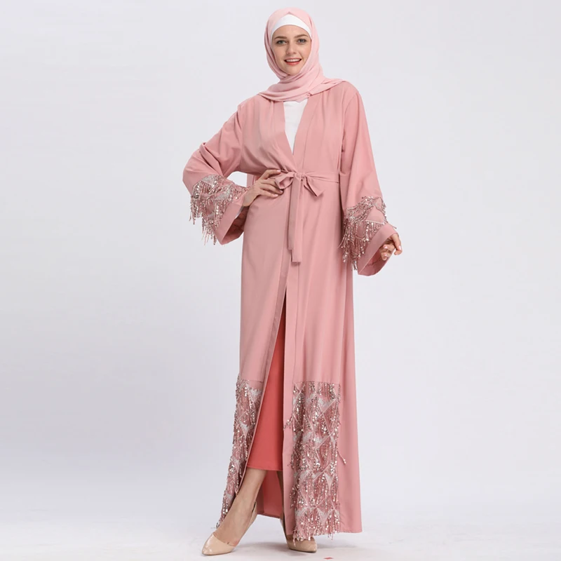 Caftan Abaya с блестками мусульманское платье-хиджаб Jilbab Катар Оман Дубайский Кафтан
