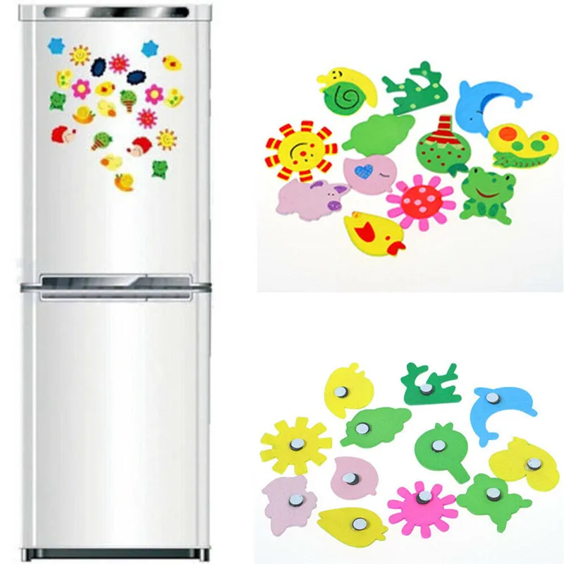 12 шт. набор новинка Мультяшные животные деревянный магнит на холодильник