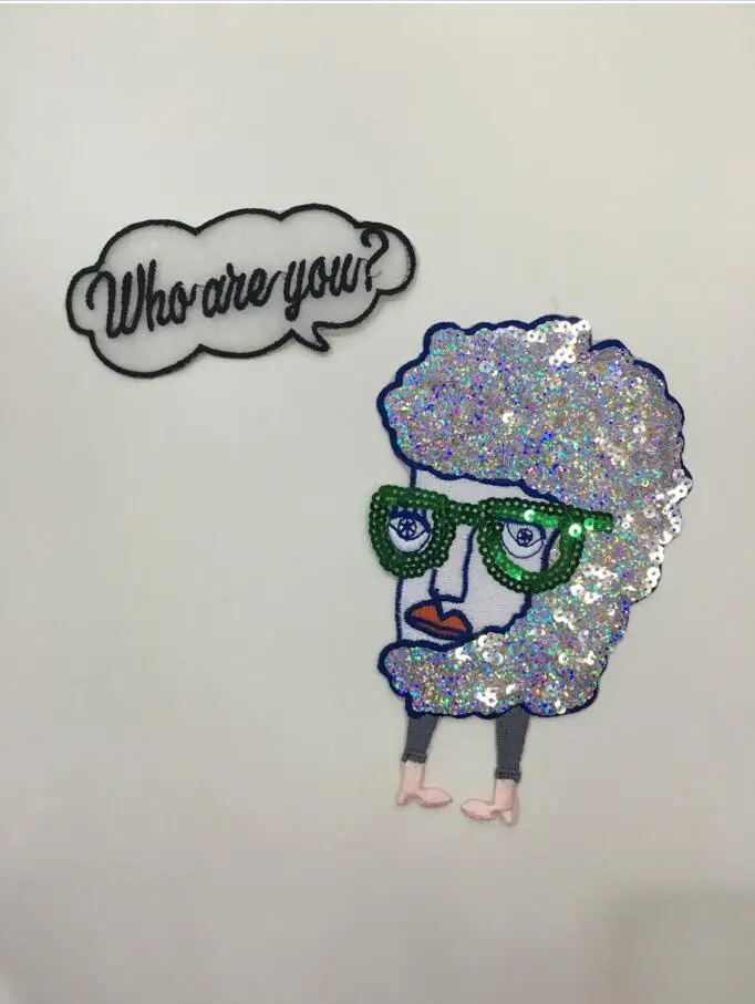 Новый мультфильм аватар английская буква вышивка аппликация Ткань свитер Одежда