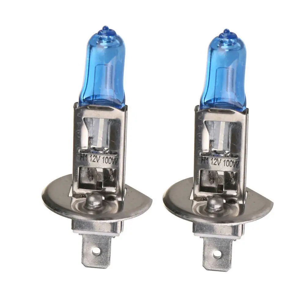 10x H1 DC 12V 100W 6000K автомобильные ксеноновые галогенные фары, лампы для фар, синий корпус, основание из алюминиевого сплава