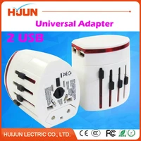 1pcs universal international power plug adapter socket 2 usb charger for us uk eu au plug travel wall converter white
