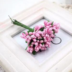 Pink 12 шт./лот, искусственные цветы, свадебные украшения, искусственные цветы для украшения, для детского душа, для мальчика, Рождественское украшение для дома - Цвет: Pink