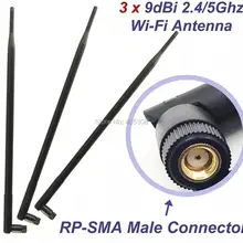 (Упаковка 3) 9dBi 2 4 ГГц Omni WiFi RP SMA антенна с высоким коэффициентом