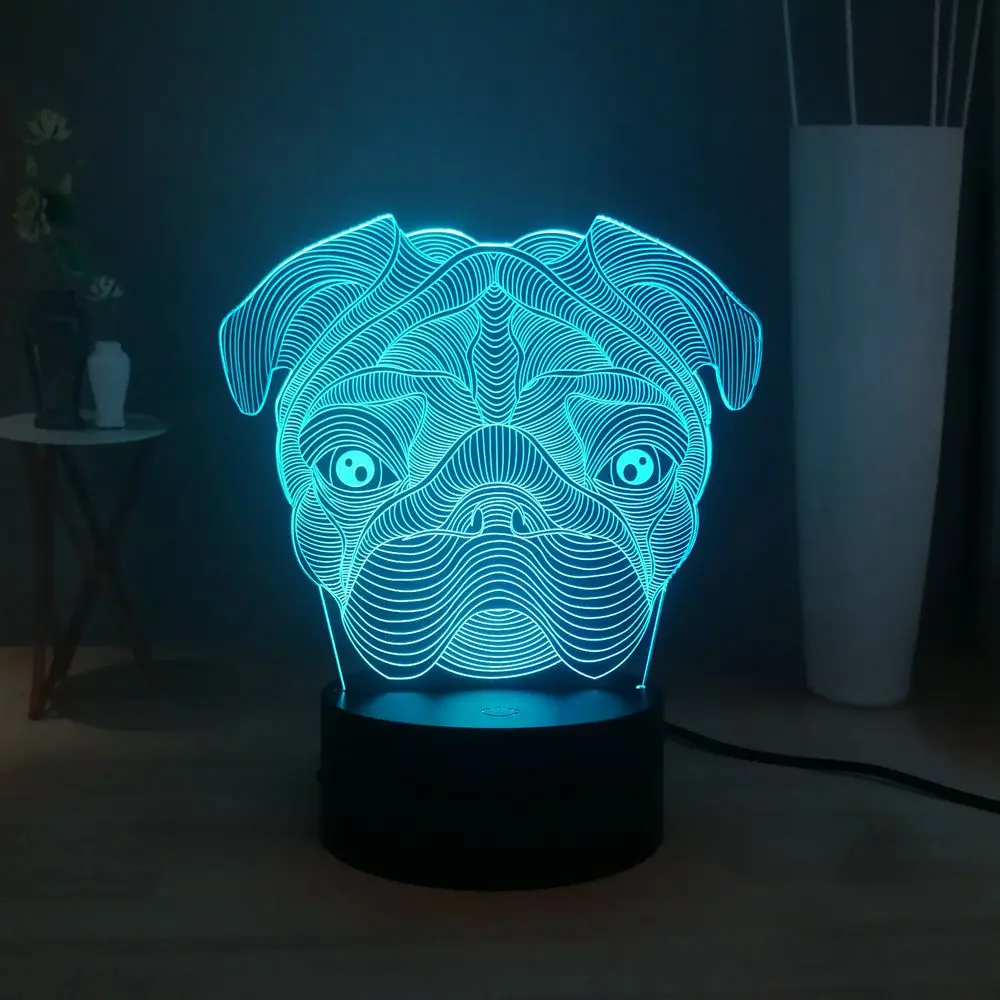 Новый мультфильм Милая голова собаки светодиодный детский ночник USB