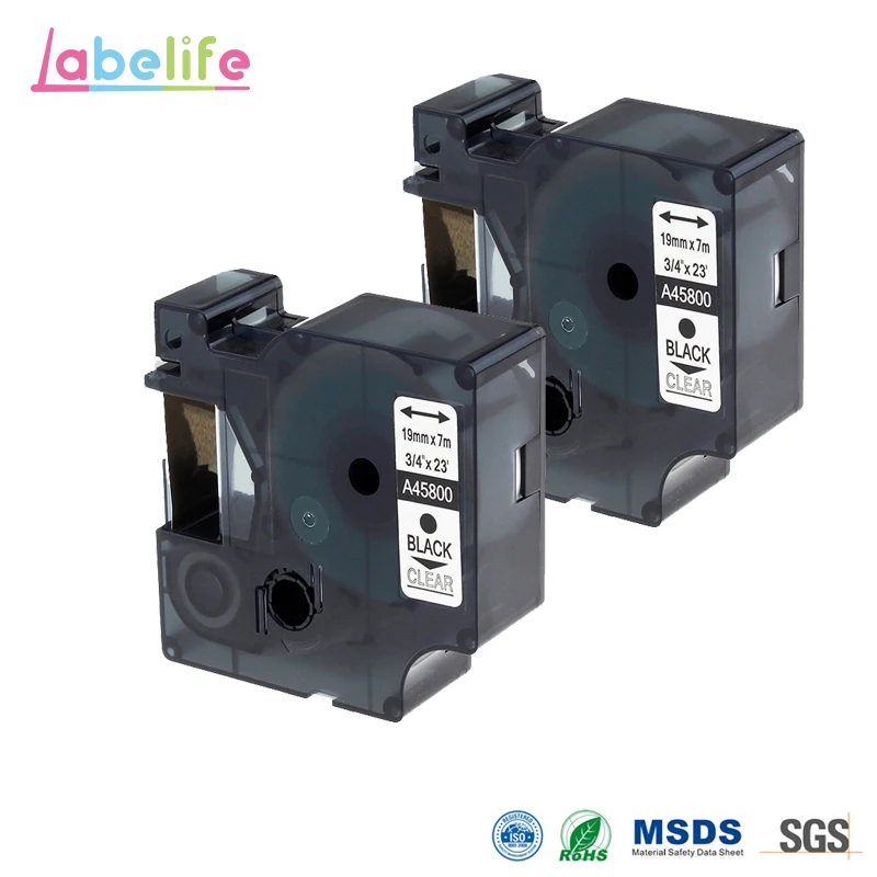 2 упаковки 45800/S0720820 19 мм маркировки ленты для ПК II PnP беспроводной LabelPoint 150 250 300 350