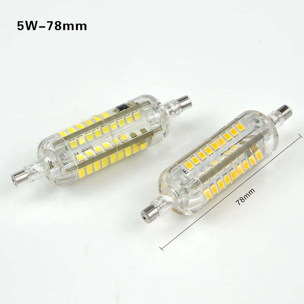 Светодиодная лампа R7S 5 Вт 10 220 В 78 мм 118 SMD2835 светодиодная J118 J78 сменный галогенный