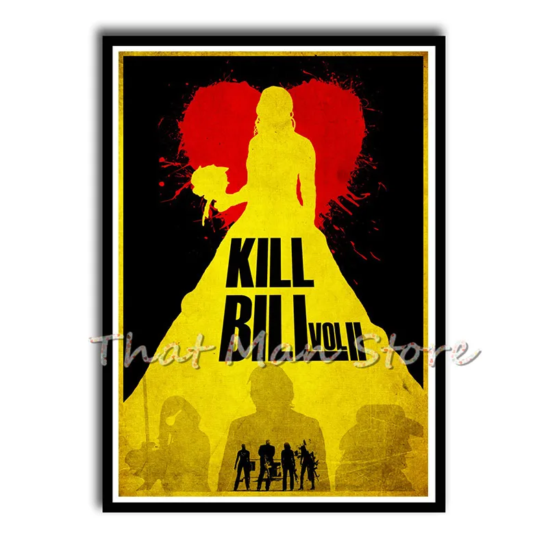 Kill Bill Vol.1 Квентин Тарантино постеры белая бумага с покрытием печать наклейки на