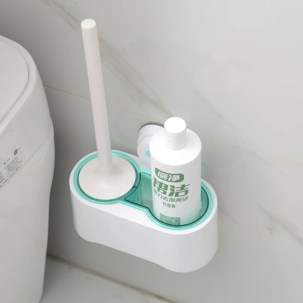 

Shunmei powerful suction cup wall-mounted toilet toilet brush set Toilet toilet brush with base shelf LO68140