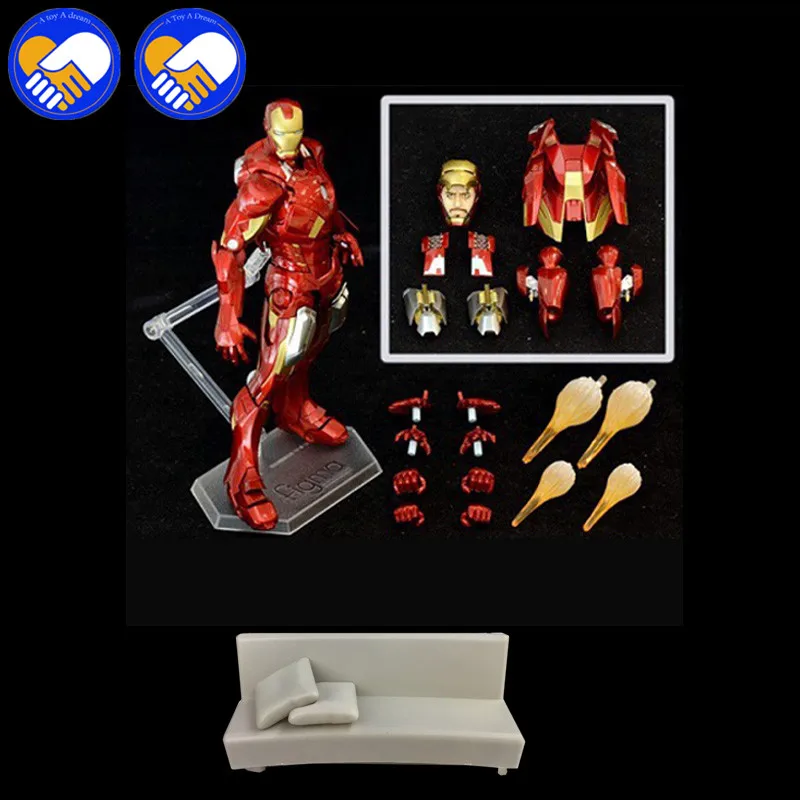 2018 Новый 15 см Железный человек MK7 Figma MAX EX 018 217 с диваном фигурка игрушки супергерой