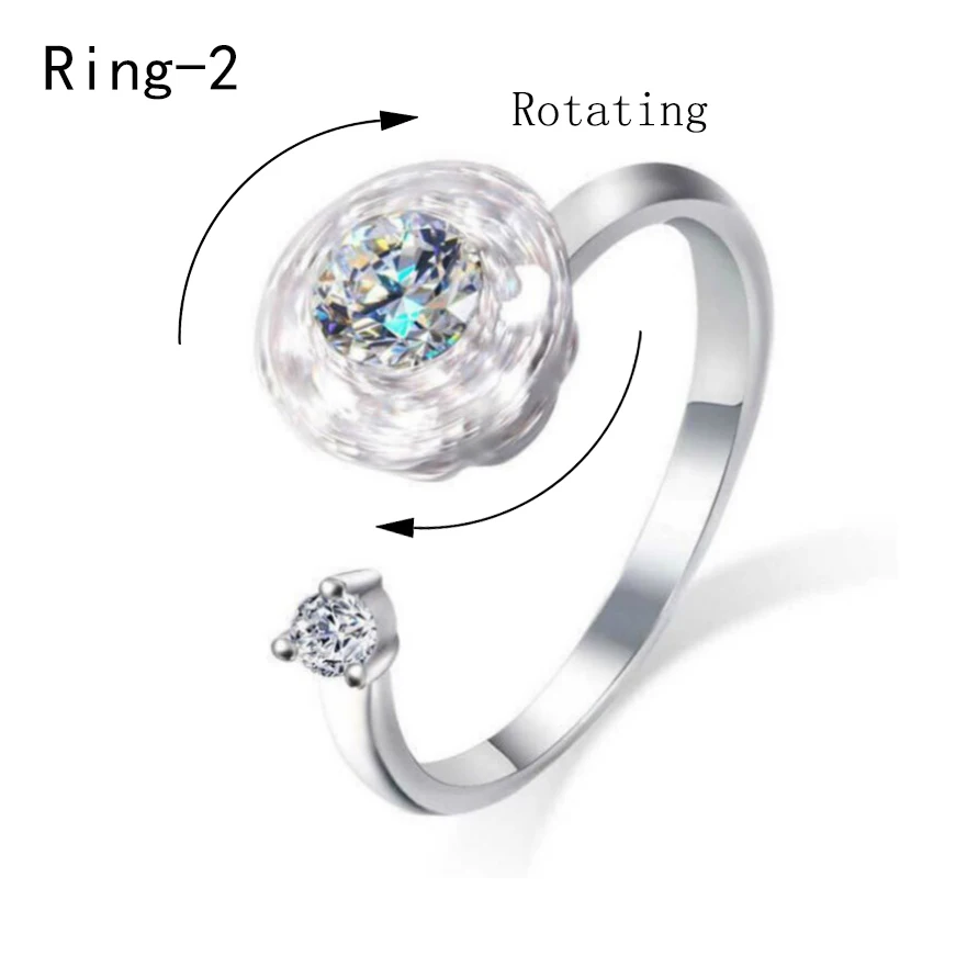 Ring-2 Кольцо женское кольца розовое золото цвет женские обручальные кольца Анель Австрийские кристаллы ювелирные украшения женские - Цвет основного камня: Ring-2