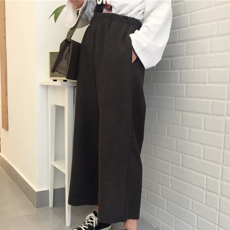 XIZIHUPAN Trousers For Women Loose Wide Leg Pants Female Elastic High Waist Office Lady Ankle Length Clothes Fashion New Tide | Женская