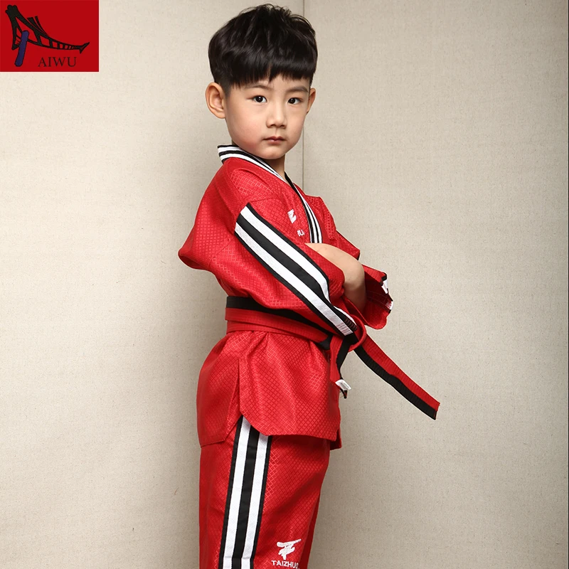 Лидер продаж детская одежда WTF Tae Kwon Do dobal униформа ITF для тхэквондо размеры: