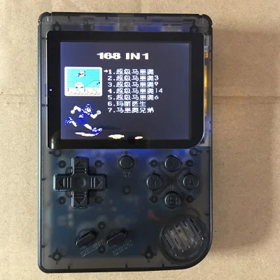 transparent black Портативный мини игровая консоль встроенный 168 игры 3 дюймов портативная игровая консоль-плеер для ТВ игры для маленьких мальчиков Consola Ретро#20 - Цвет: transparent black