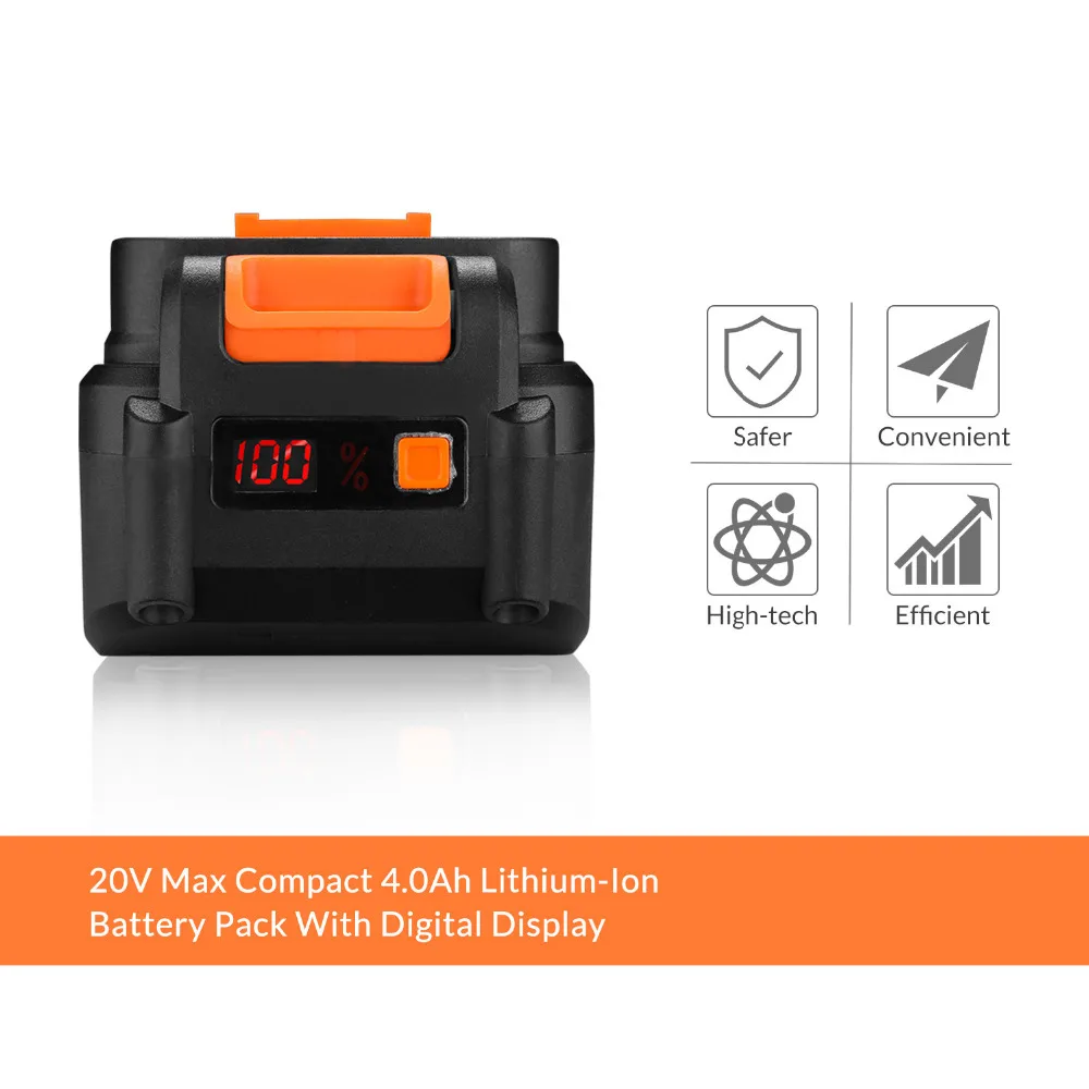 

DEKO Battery20V MAX 2000/4000mAh Lithium Ion Battery Pack for GBD20DU2/GBD20DU3/GBW20DU2 Cordless Drill