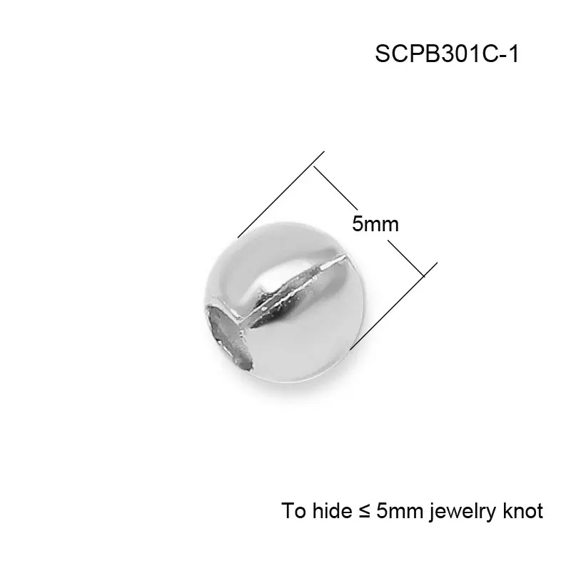 5mm Silver Color 3 мм, 4 мм, 5 мм, 925 пробы, Серебряный конец, Обжимные бусины, накладки, бусины, колпачки, фурнитура для ювелирных изделий, аксессуары, 100 шт./лот, SCPB301 - Цвет: 5mm Silver Color