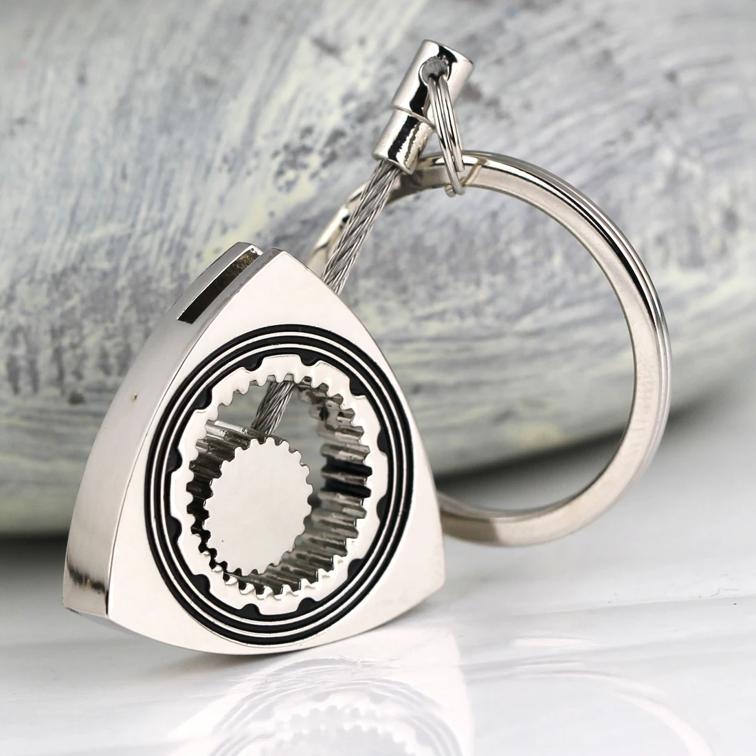 Вращающийся ротор брелок тщательно отполированное серебро автозапчастей