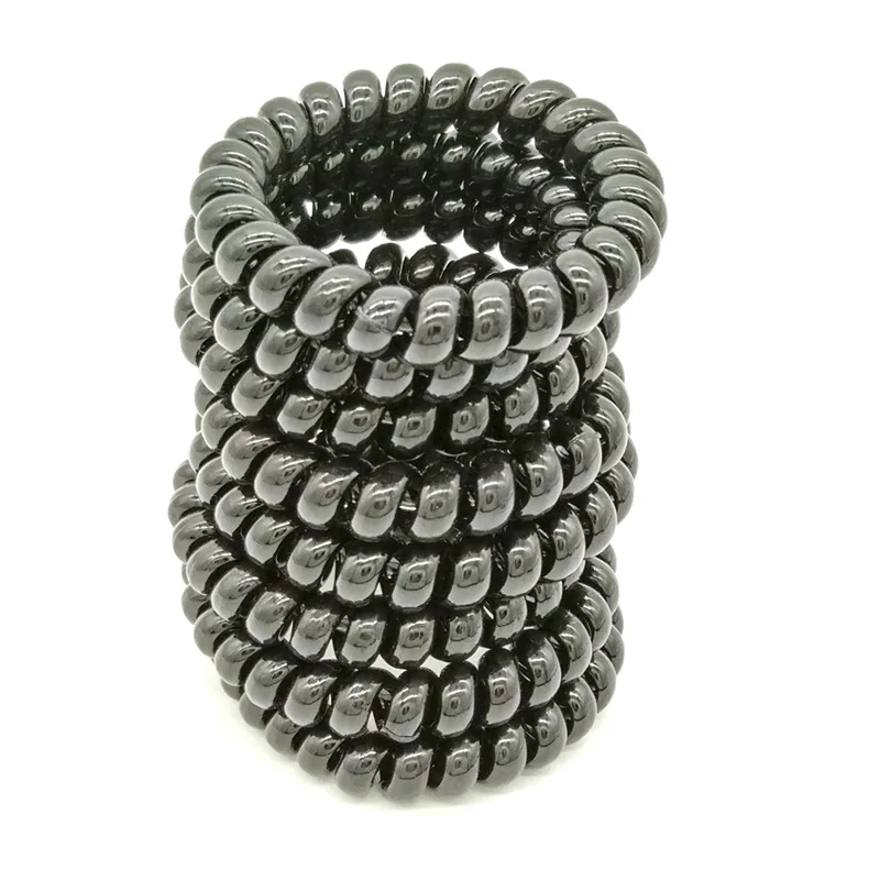 Оптовая продажа 5 шт. черный телефонный шнур ремешок для телефона резиновые