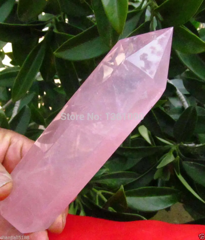 

xd j00377 Natural rock ROSE quartz crystal point healing
