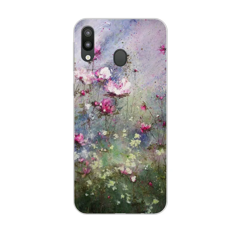 Чехол для samsung galaxy m20, силиконовая Мягкая задняя крышка из ТПУ с цветочным рисунком для samsung galaxy m10, Защитные чехлы для телефонов