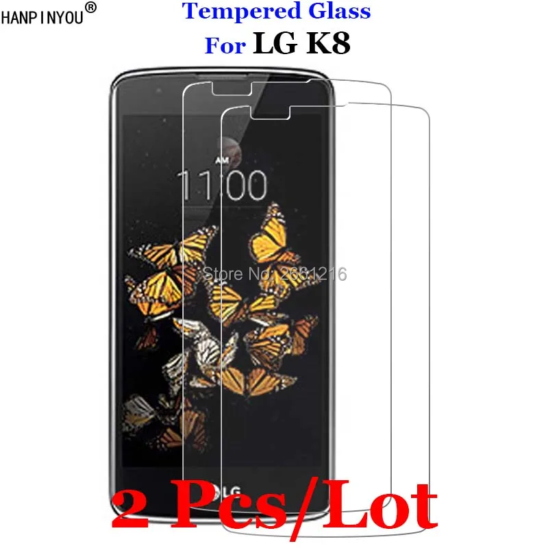 2 шт./лот закаленное стекло 9H 2.5D для LG K8 (2016) K 8 Премиум Защитная пленка экрана LTE K350