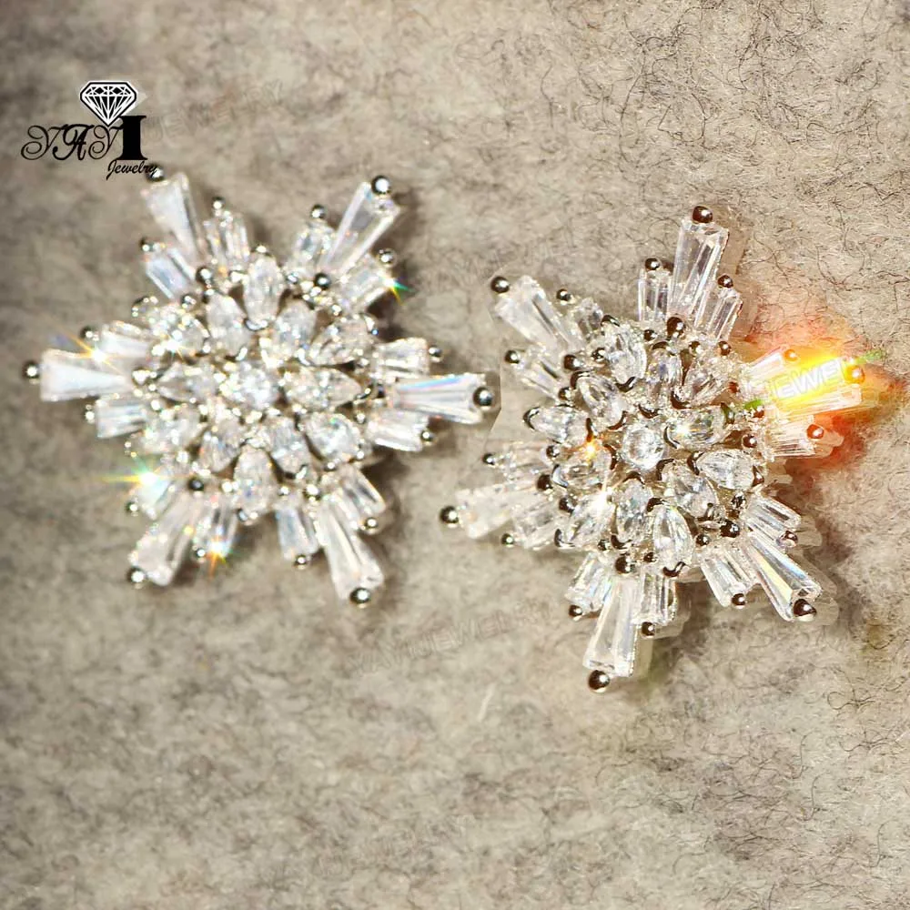 Ювелирные изделия YaYI Мода Принцесса 13CT серебро белый циркон Цвет длинные серьги